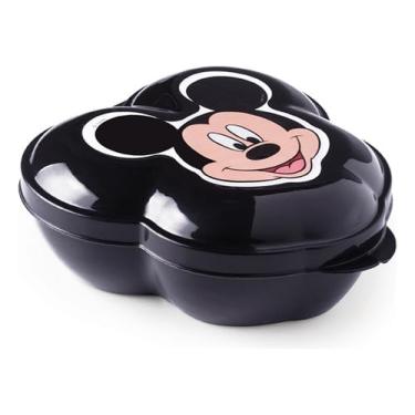 Imagem de Pote Porta Lanche, Plástico Polipropileno Preto, 330ml, Tampa com Travas, Design Divertido, 11x12cm, Livre de BPA
