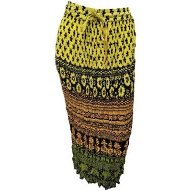 Imagem de Saia Indiana Longa Tradicional Crepe Estampada Degradê - Sarat Moda In