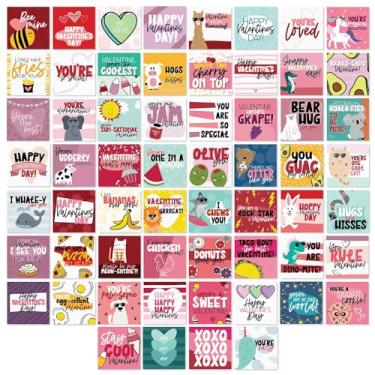 Imagem de Canopy Street Mini cartões de dia dos namorados / 60 cartões engraçados fofos para o dia dos namorados / 8,9 cm x 8,9 cm pequeno pacote de cartões de dia do amor para sala de aula de dia dos namorados