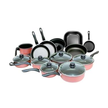 Imagem de Conjunto Panelas 13 Peças Antiaderente Tampa Vidro(Rose)