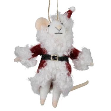 Imagem de HomArt Enfeite branco de Papai Noel, feltro, 12 cm