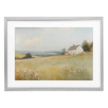 Imagem de Stupell Industries Little House Prairie Landscape Impressão emoldurada preta sob vidro, design por Petal Prints Design, 17 x 23