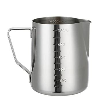 Imagem de Kiboule Jarra de aço inoxidável para espuma de leite 20 oz/600 ml recipiente de espuma de leite copos medidores aparelho de café