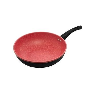 Imagem de Frigideira Wok de Indução Lyor em Alumínio com Revestimento Cerâmico Granilite Vermelha - 28cm