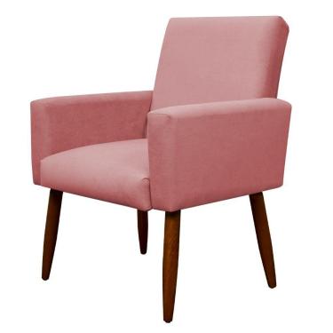 Imagem de Poltrona Decorativa Para Sala E Quarto Nina Suede Herrero Cor:rosa Bebê