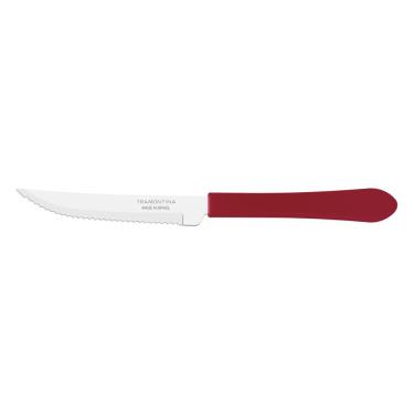 Imagem de Kit 3 Faca Churrasco Tramontina Leme Inox Vermelho 4"