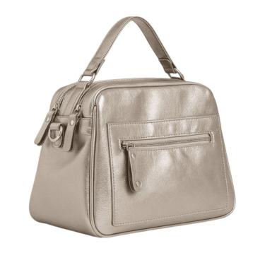 Imagem de Bolsa Feminina De Couro Cida Zup Cor Prata Velho