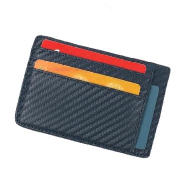 Imagem de Carteira masculina fina com bolso frontal minimalista com vários compartimentos, organizador compacto de viagem para negócios, Azul - C, Casual