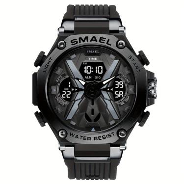 Imagem de Relógio Digital Masculino Dupla Exibição à Prova D'água 5atm Preto