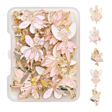 Imagem de MakemadeDIY Pulseiras, berloques, sortidos, em formato misto dourado e prateado, colares de esmalte, pingentes, brincos para fazer joias, artesanato faça você mesmo, Liga de aço Liga de aço Metal não