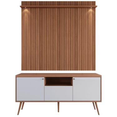 Imagem de Painel Jequitiba Ripado 3d Bancada Toronto Jequitiba-off White