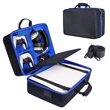 Imagem de ZORETCO Hard Shell Carrying Case for Playstation 5 Console, Travel Case for PS 5 Protective, Wireless DualSense Controllers Storage Bag Compatible with Base, Games and Accessories (Black Blue)