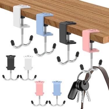 Imagem de 8 cabides ajustáveis para bolsa de mesa, suportes de meia de Natal para manto, capacidade de carga de 50 kg, ganchos de bolsa resistentes para mesa, 2 ganchos de guirlanda, braçadeira de bolsa sob a