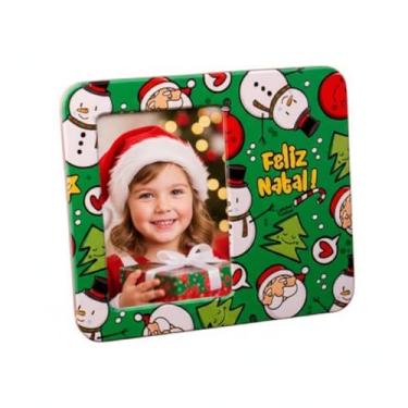 Imagem de Luminária Porta-Retrato Feliz Natal Bivolt Luciano Martins – Polietileno Verde para Foto 10x15cm