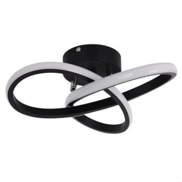 Imagem de Lustre Plafon Sobrepor Modelo Infinito 3 em 1 Luminária LED para Sala Corredor Quarto Cozinha Iluminação Decorativa Lâmpada Pendurar (Preto)