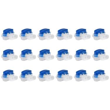 Imagem de OQVXFAUZA Pacote com 18 conectores elétricos IDC 314-BOX Pigtail 3 fios para cabos AWG 22-14, cortadores de grama robóticos