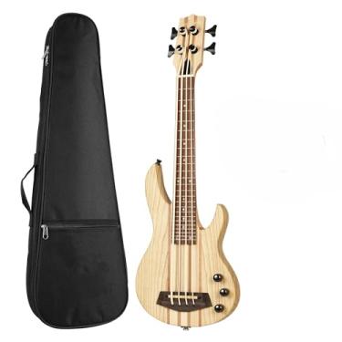 Imagem de Baixo Ukulele Com Trastes Baixo Elétrico Uku Com Gig Bag Kit de ukulele(Right hand)
