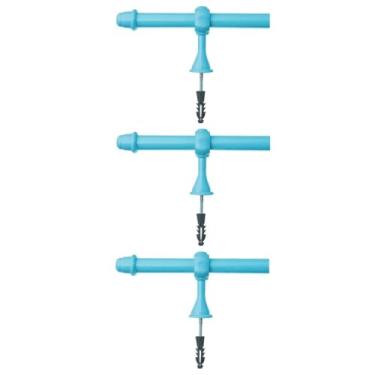 Imagem de TrêS VarõEs de Madeira Para Cortinas Simples Com 2 Metros de Comprimento, 19 Mm de DiâMetro, Com Terminais e Suportes(3 Azul)