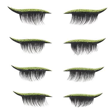 Imagem de Adesivo de cílios postiços reutilizável forte aderência cílios grossos fácil de aplicar adesivo de delineador à prova d'água para festas festivais de Halloween 8 peças (ciano fluorescente)