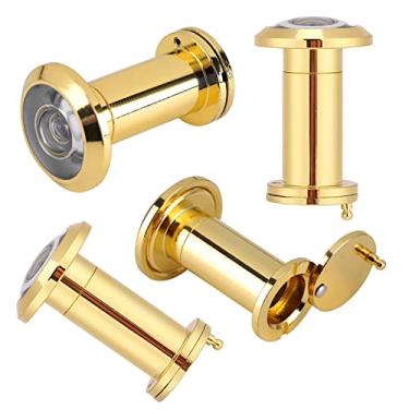 Imagem de POCREATION Visor de Porta Com Ângulo de Visão de 200 Graus, Tampa de Privacidade Resistente Com Lente de Liga de Zinco, Fácil de Instalar Em Portas de Madeira, Portas de Segurança e Portas à (Ouro)