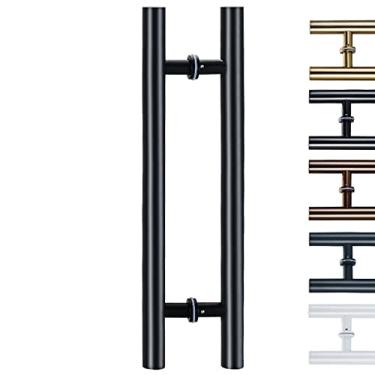 Imagem de Puxador de porta em forma de H diâmetro 38 mm/1,5 pol, tubo de maçaneta deslizante quadrado resistente, poste de barra de apoio de porta para banco de banho, escritório, shopping center, hotel (cor
