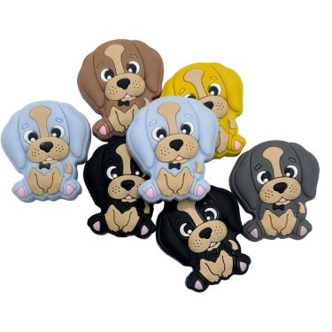 Imagem de Aplique entremeio emborrachado cachorro pets 30mm para prendedor de chupeta chaveiro fone strap 10un