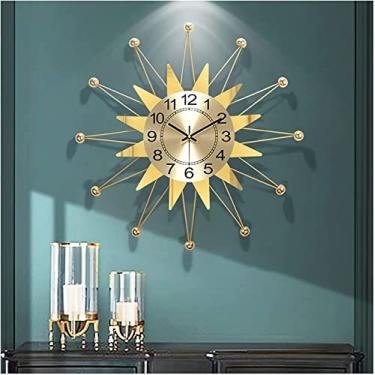 Imagem de Relógio de parede arte simples relógio de parede moderno 3D de metal, relógio de parede grande, silencioso, sem tique-taque, relógios de parede de quartzo para sala de estar, quarto, cozinha, relógio