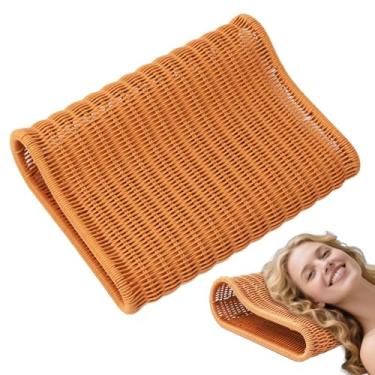 Imagem de Encosto de sauna | Descanso de pescoço respirável para sauna para dormir, lavável à máquina, almofada de apoio de cabeça tecida à mão para pescoço, ombro, costas, mulheres, cama, banheiro