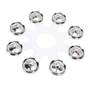 Imagem de SUNGOOYUE Hi Hat Pandeiro, 8 Pares de Jingles de Aço Inoxidável Cymbal Ching Ring, Design Fácil de Deslizar para Kit de Bateria Hi Hats Crash Ride Cymbals Hihat Cymbals Stands