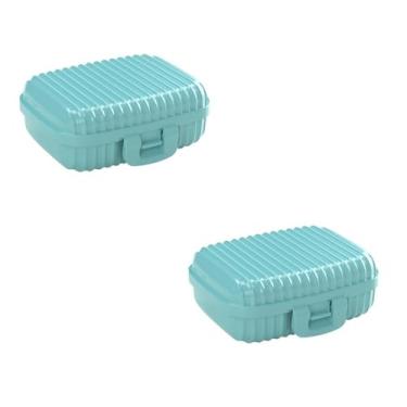 Imagem de Kit 2 Saboneteiras Multiuso Com Trava Moderna Plasútil Porta Sabonetes Objetos(2 VERDE)