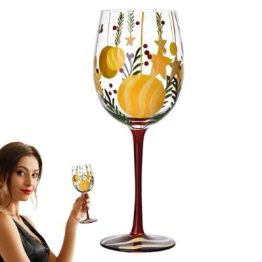 Imagem de Taças de Vinho Natalícias Pé Longo,Taças de Vinho Tipo Cálice - Copo Festivo para Ano Novo Jantar de Inverno Reunião Familiar