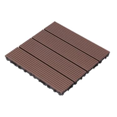 Imagem de SPXMQSS Decking composto, azulejos de deck ao ar livre, telha de convés interligados WPC para exterior interior pátio jardim varanda terraço 30 x 30 x 2,2 cm C 11 peças