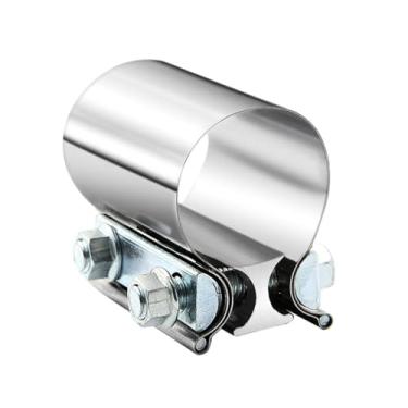 Imagem de Braçadeira de exaustão de 5 cm 2 polegadas Acoplador de manga de braçadeira de junta de extremidade de aço inoxidável 5 polegadas para tubos de escape, silenciadores e conversores catalíticos (1 peça)