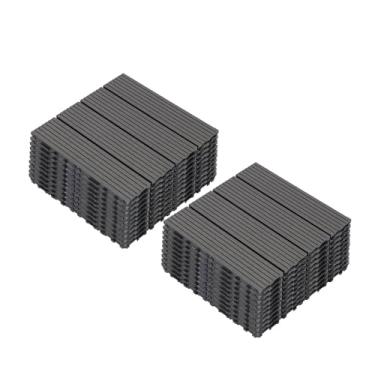 Imagem de Telhas de deck compostas, tapetes interligados com resistente ao desgaste antiderrapante para terraço terraço varanda 30 x 30 cm A3 20 peças