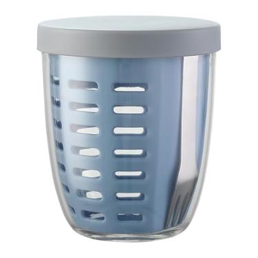 Imagem de Copo portátil de armazenamento de salada de frutas para piquenique com tampas e garfo, recipientes de armazenamento de frutas, à prova de vazamentos, mantém frutas, frutas vermelhas e saladas frescas