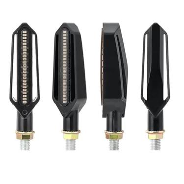 Imagem de Luz de sinal mudança bicolor com freio para moto 24 LEDs diurna e função piscada fluxo água burst