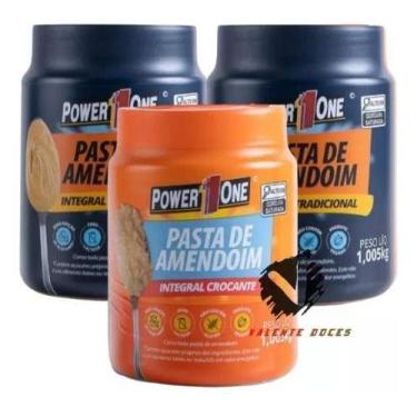 Imagem de Kit 3 Pasta De Amendoim Integral E Crocante 1kg Power One - powerone