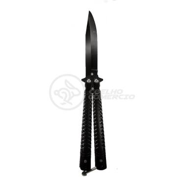 Imagem de Canivete Knife Black Butterfly Com Fio Manobras Preta Borboleta Dobrável De Aço Inoxidável