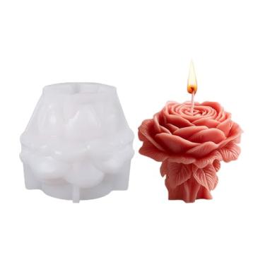 Imagem de UR URLIFEHALL 1 pç moldes de silicone para buquê de rosas 3D moldes de vela de pilar de flores para aromaterapia sabão velas casa mesa artesanato decorativo