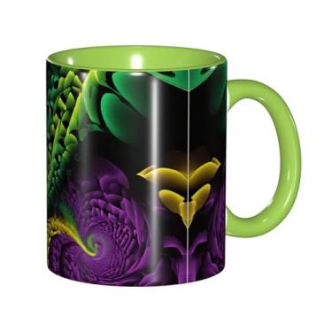 Imagem de Zeraoke Canecas de café criativas com estampa de flores coloridas, personalizadas, presente para família, tamanho de 325 ml, unissex