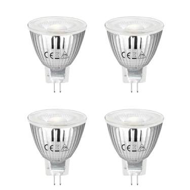 Imagem de SANSUN MR11 Gu4.0 Lâmpada LED de dois pinos 3W 12 VAC/DC holofotes LED de baixa tensão para iluminação de paisagem externa e luzes embutidas/trilhos internos (4000 K (brilho diurno), 4 unidades