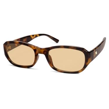 Imagem de Óculos de sol retrô retangular moderno feminino masculino anos 90 clássico vintage AR82341, Tartaruga/amarelo