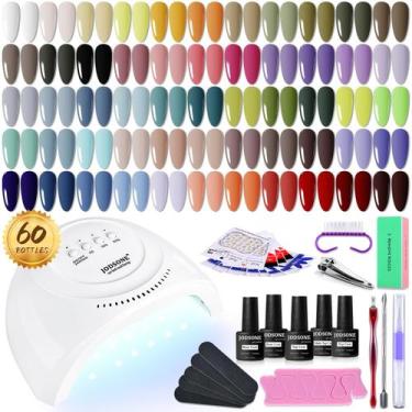 Imagem de Kit de esmalte de gel JODSONE 60 unidades com luz UV 55 cores e 5 mL