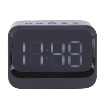 Imagem de ASHATA Despertador Com Alto-falante Bluetooth para Quarto, Grande Display LED Relógio Digital Com Alarme Duplo, Reprodutor de Música MP3, para Travessas Profundas, Adultos e (Preta)