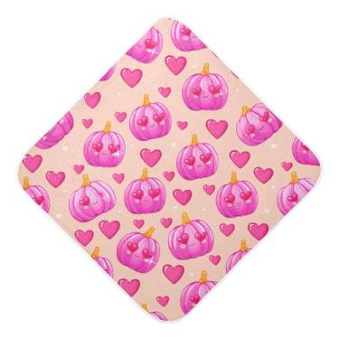 Imagem de Burbuja Toalha de banho de bebê Pink Pumpkins - Toalha com capuz de musselina macia e absorvente para recém-nascidos, 76 x 76 cm