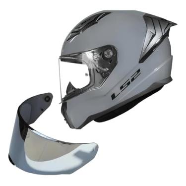 Imagem de Kit Capacete Moto Ls2 FF810 Vigo Cinza + Viseira Prata (58)