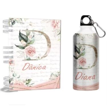 Imagem de Agenda 2026 + Garrafa - Personalizada com Nome - Alumínio - Alfabeto - Capa Dura Holográfica (Na compra colocar o nome na frente do remetente) (D)