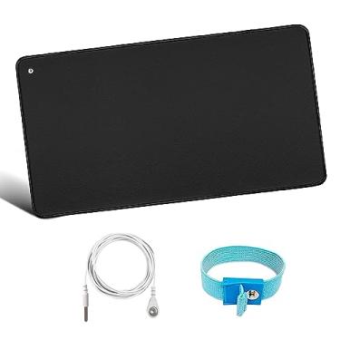 Imagem de Kit de tapete de aterramento - almofada de aterramento universal com pulseira de aterramento e cabo de aterramento de 4,5 m, tapete de aterramento para cama