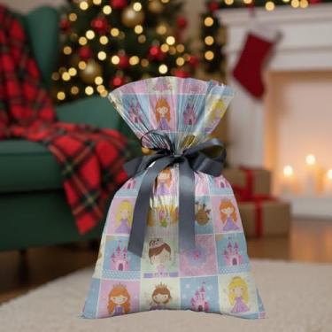 Imagem de 5 Sacos Presente Médio Sortido Embalagem Estampas Princessas 30x44