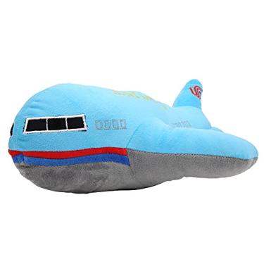 Imagem de Zerodis Travesseiro de Pelúcia para Aeronaves, Almofada de Avião de Desenho Animado, Brinquedo de Pelúcia Macio para Crianças, Figura de Brinquedo Com Almofada Traseira para Dormir (Azul)